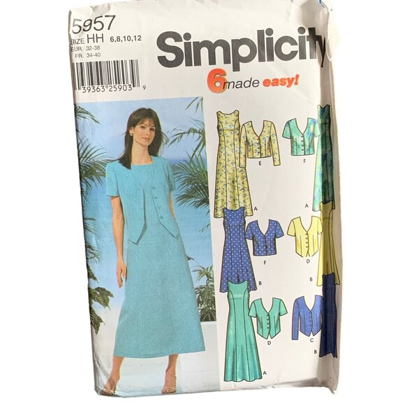 Simplicity Sewing Pattern 5957 Womens Dress & Jacket Sizes 6-12 - uncut - Picture 1 of 2